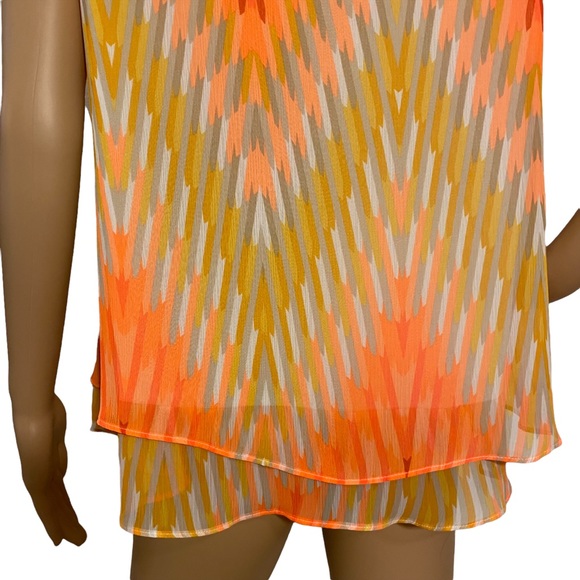 WORTHINGTON  | BRIGHT CHEVRON RUFFLE TANK TOP  SZ L - Picture 10 of 15
